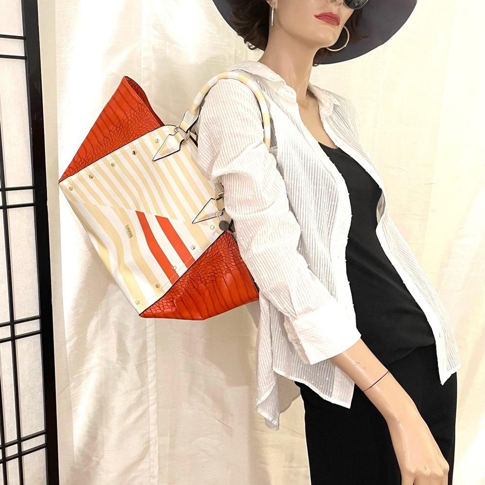 GORGEOUS PINKO orange multi TOTE BAG - Picture 7 of 8